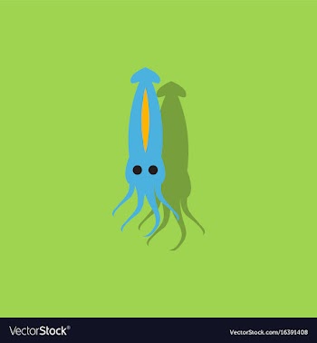 Squid icon simple of squid icon in sticker style vector image