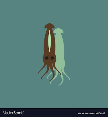 Squid icon simple of squid icon in sticker style vector image