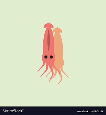 Squid icon simple of squid icon in sticker style vector image