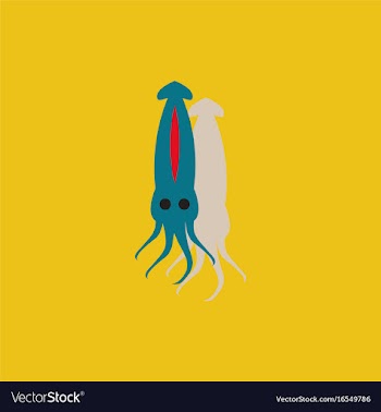 Squid icon simple of squid icon in sticker style vector image
