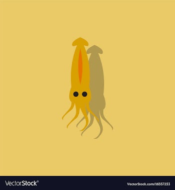 Squid icon simple of squid icon in sticker style vector image