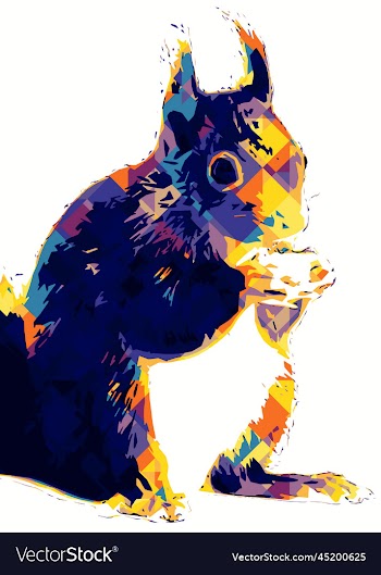 squirrel art colorful poster image
