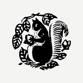 Squirrel badge collage element, animal | Free PSD Illustration - rawpixel