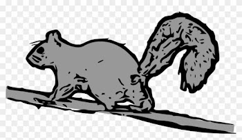 Squirrel Black And White Funny Squirrel Clipart Free - Cartoon Squirrel Running Up Tree