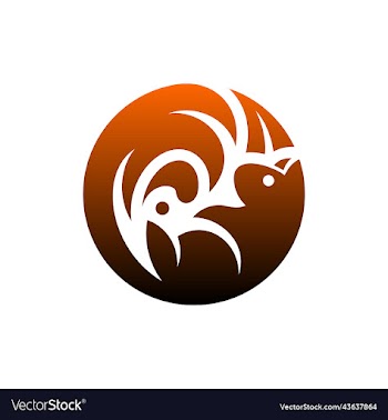 squirrel circle ornament luxury abstract logo
