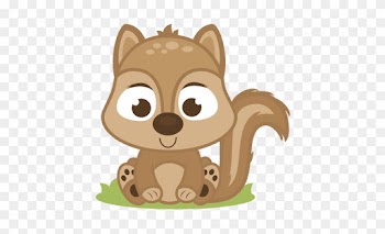 Squirrel Clipart Raccoon - Cute Cartoon Baby Squirrel