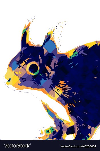 squirrel colorful art poster image