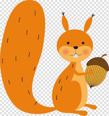 Squirrel holding acorn illustration, Squirrel Drawing Illustration, Yellow Squirrel transparent background PNG clipart
