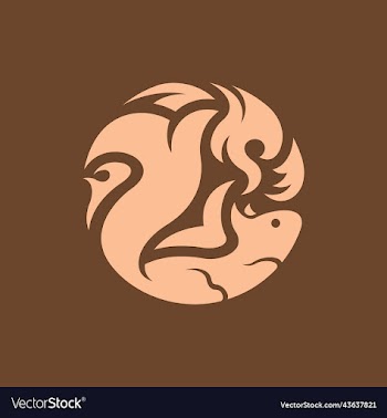squirrel ornament luxury creative logo