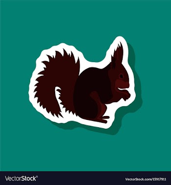 Squirrel paper sticker on stylish background vector image