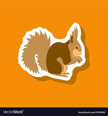 Squirrel paper sticker on stylish background vector image