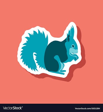 Squirrel paper sticker on stylish background vector image