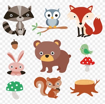 Squirrel Raccoon Cartoon Forest - Free Woodland Animal Owl Clipart