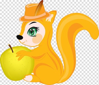 Squirrel , Squirrel holding apple transparent background PNG clipart