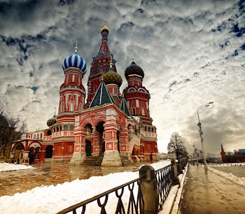 St. Basil Cathedral on Red Square in Moscow, Russian Federation