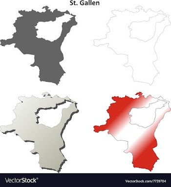 St Gallen blank detailed outline map set vector image