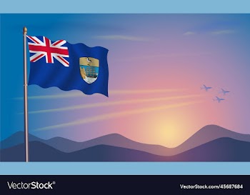 st helena flag in the morning sun