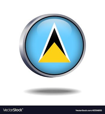 st lucia flag button