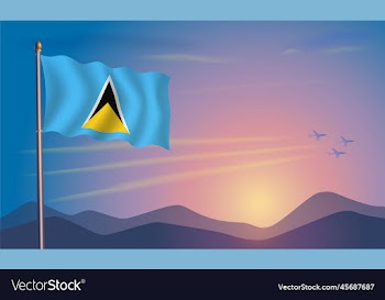 st lucia flag in the morning sun
