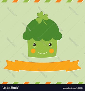  					St patricks day cupcake card vector image														