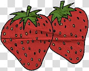 St, two strawberry fruits transparent background PNG clipart