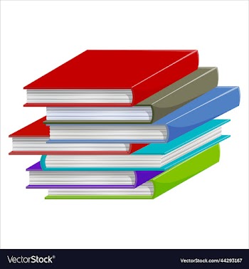 stack of books isolated on white background