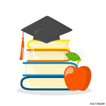 Stack of books with graduation cap on the top