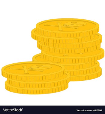 stack of gold pirate coins