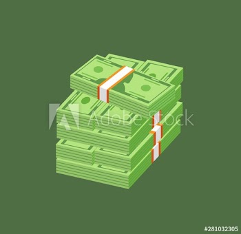 Stack of paper cash money or currency