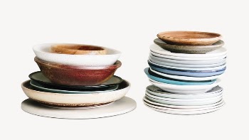 Stack plates collage element psd | Free PSD - rawpixel
