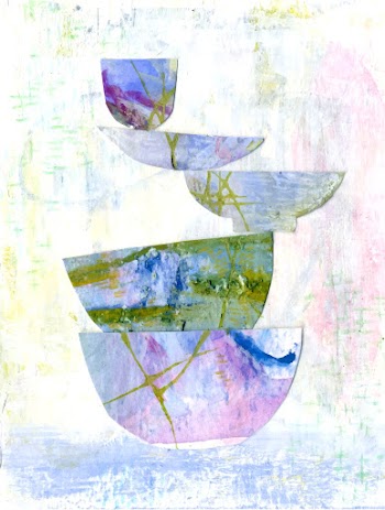 Stacked bowls abstract fine art print | Free stock vector - 457164