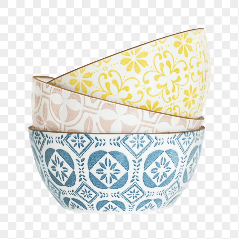 Stacked ceramic bowls png sticker, | Free PNG - rawpixel