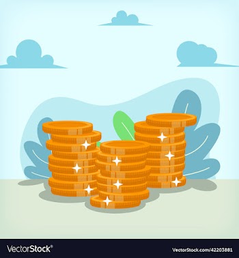 stacked golden coins design concept