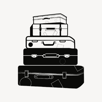 Stacked luggages drawing, object illustration. | Free Photo - rawpixel