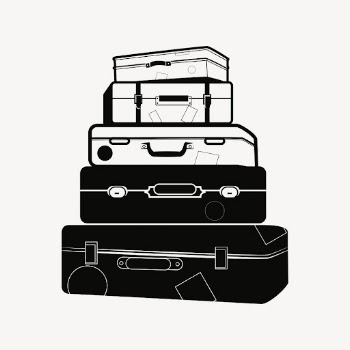 Stacked luggages drawing, object illustration | Free PSD - rawpixel
