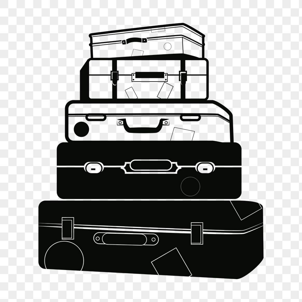 Stacked luggages png sticker, object | Free PNG - rawpixel