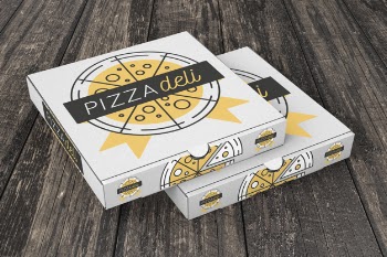 Stacked pizza box mockup Free Psd