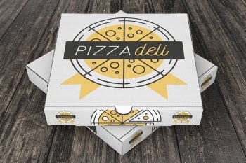 Stacked pizza box mockup Free Psd
