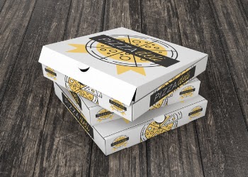 Stacked pizza box mockup Free Psd