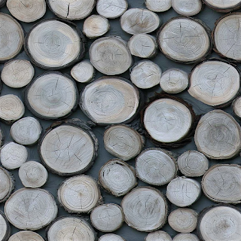 Stacked Wooden Logs Close-Up