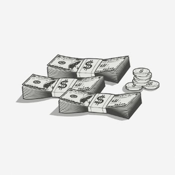 Stacks of money drawing, vintage | Free Photo - rawpixel