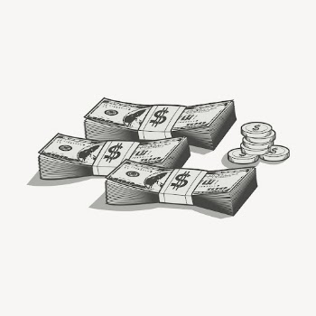 Stacks of money drawing, vintage | Free Vector - rawpixel