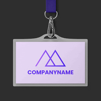 Staff card mockup, purple 3D | Free PSD Mockup - rawpixel