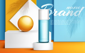 Stage for product presentation with ball Free Vector