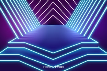 Stage lights neon background Free Vector