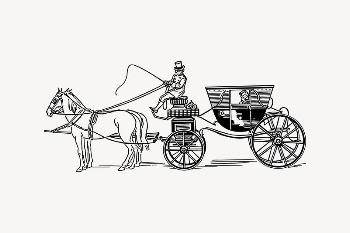 Stagecoach clipart, drawing illustration vector. | Free Vector Illustration - rawpixel