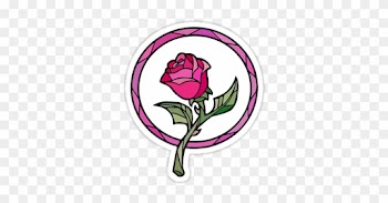 Stained Glass Clipart Rose - Beauty And The Beast Rose Glass