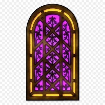 stained glass glass purple arch window