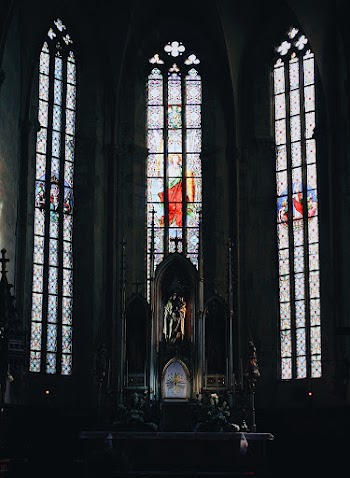 Stained Glass Panels on Cathedral Window Panels