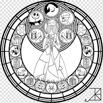Stained Glass Sally Remastered line art transparent background PNG clipart